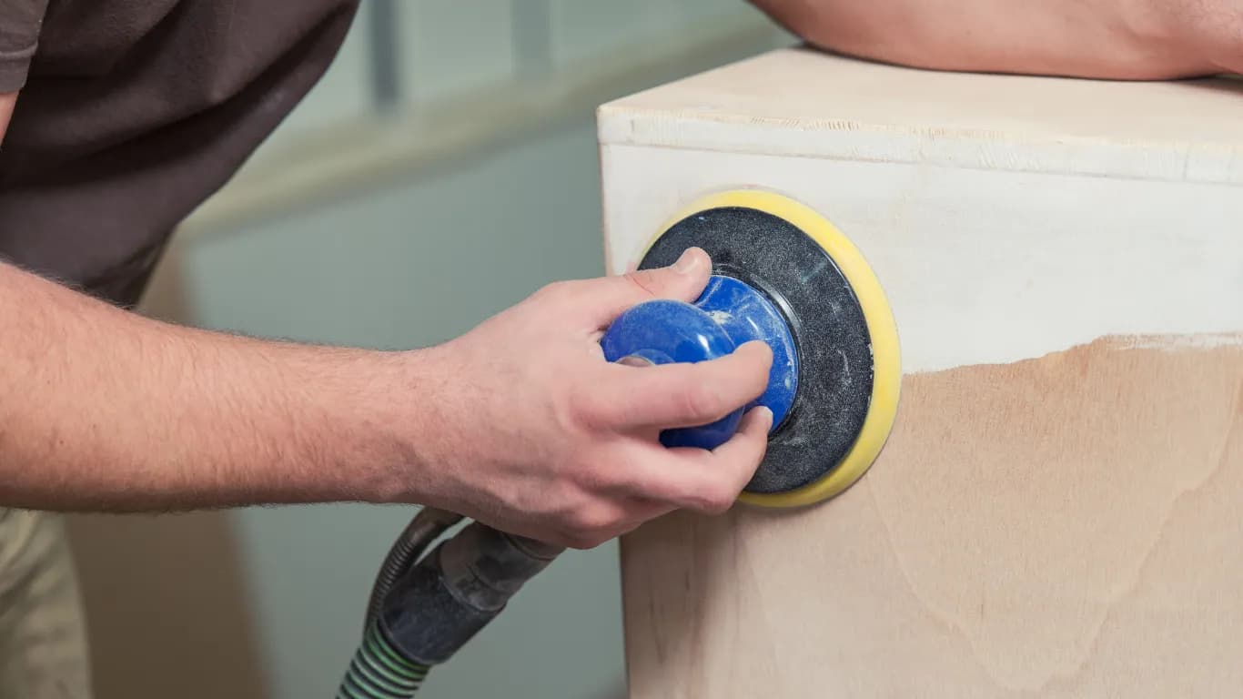 Sanding and prep work for a smooth cabinet finish
