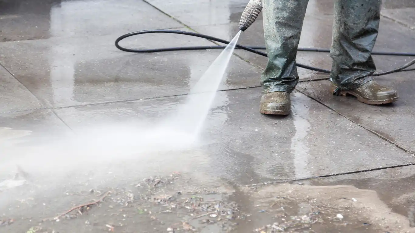 Driveway and sidewalk power washing