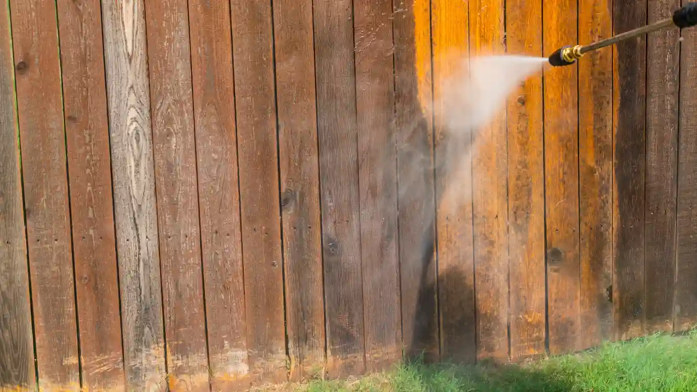 Fence power washing
