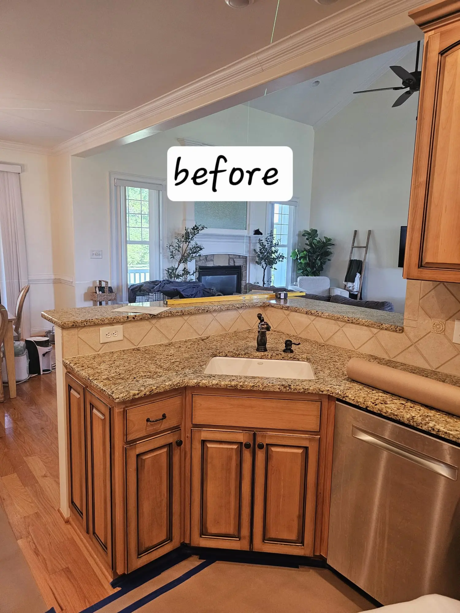 Kitchen cabinet transformation before photo 7